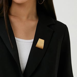 1 Piece Simple Series Classic Geometric Stainless Steel  Gold Color Women's Brooches h5 